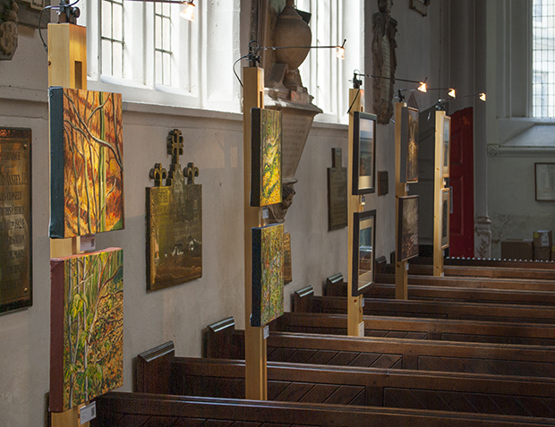 Art exhibited in a church for a weekend with Art Posts